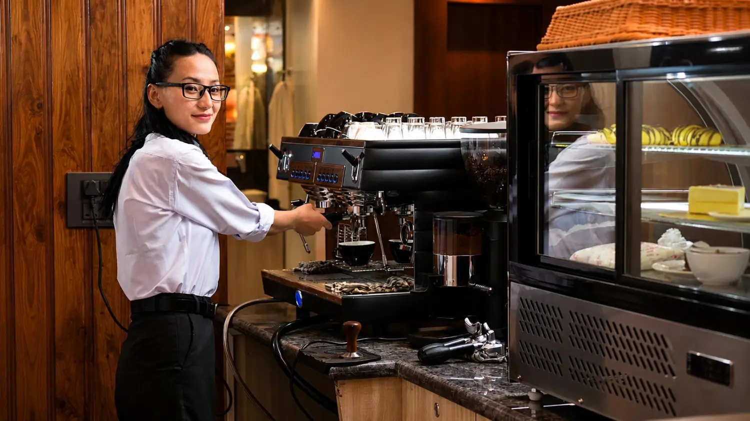 Premium coffee at the lobby café