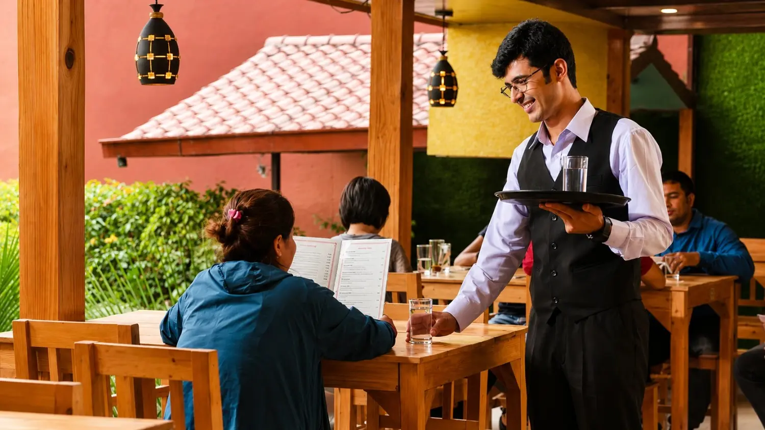 Garden View and Korean Restaurant terrace
